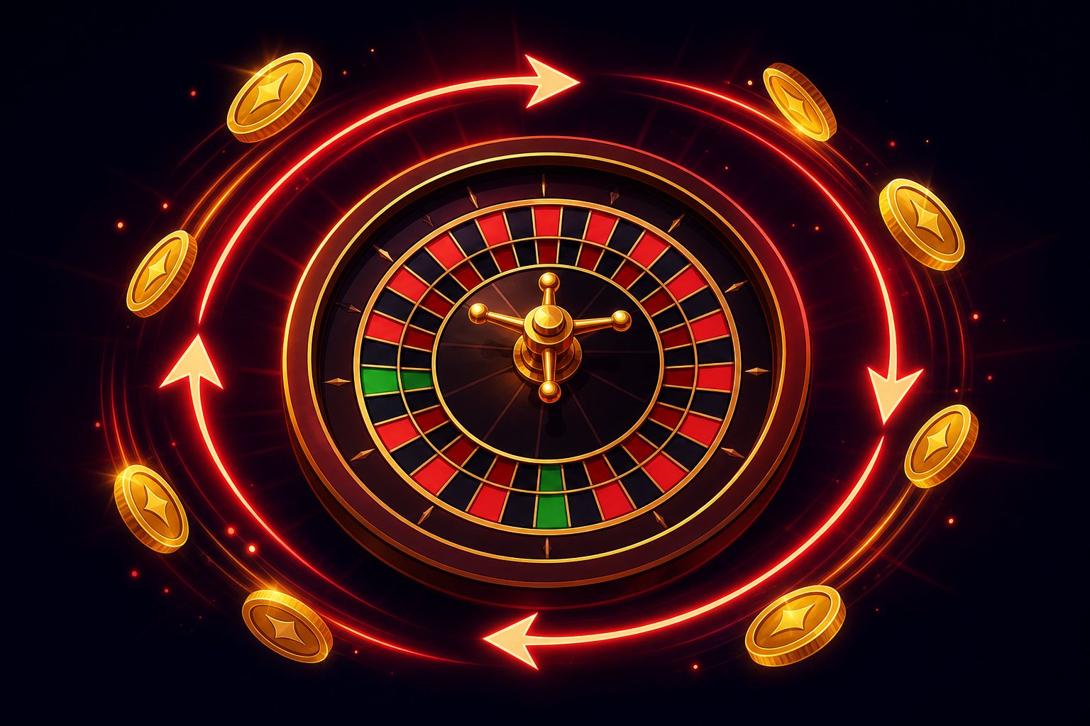 Ilustrasi roda roulette di halaman login