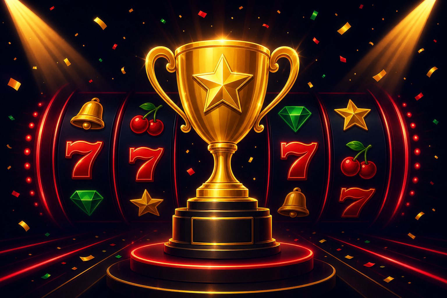 Ilustrasi trofi kejuaraan untuk turnamen slot